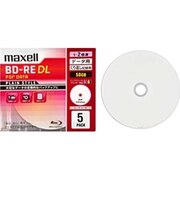 マクセル 1-2倍速対応データ用ブルーレイディスクBD-RE DL(2層50GB・5枚) BE50PPLWPA.5S