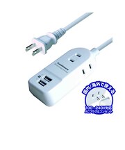 カシムラ 国内タップ Aタイプ AC3P USB2P 2.4A WH 1m WM16