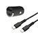 カシムラ　PD20W DC充電器 USB-A×1､Type-C×1 Type-C-Cｹｰﾌﾞﾙ付 ﾌﾞﾗｯｸ DC042