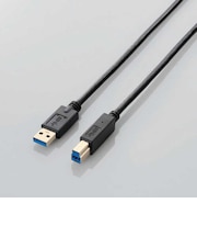 エレコム　USB3.0ケーブル 3m A-B 正規認証品 外付けHDD対応 5Gbps高速転送 金メッキ 3重シールド ブラック ブラック USB3AB30BK