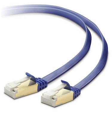 エレコム　LANケーブル CAT7 フラット 1m 薄型 約2.3mm 隙間配線対応 10Gbps 高速通信 二重シールド 爪折れ防止 ブルーメタリック ブルーメタリック LDTWSFTBM10