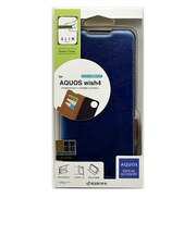 ラスタバナナ AQUOS wish4 薄型手帳ケース サイドマグネットカード3枚 ネイビー×ブラウン 8011AW4BSMNVB