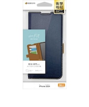 ラスタバナナ iPhone 16 薄型手帳サイドマグネットケース ネイビーブラウン 8359IP461BSMNVB