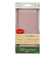 ラスタバナナ らくらくスマートフォンa/らくらくスマートフォンLite ハンドストラップ付き手帳型ケース ライトピンク 8449RKSMABHSLPK