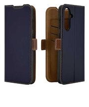 ラスタバナナ Galaxy A36 5G 薄型手帳サイドマグネットケース 衝撃吸収 ネイビー×ブラウン 8452GA36BSMNVB