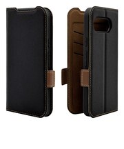 ラスタバナナ Google Pixel 9a 薄型手帳サイドマグネットケース 衝撃吸収 ブラック×ブラウン 8581P9ABSMBKB