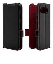 ラスタバナナ　Google Pixel 9a 薄型手帳サイドマグネットケース 衝撃吸収 ブラック×レッド 8582P9ABSMBKR