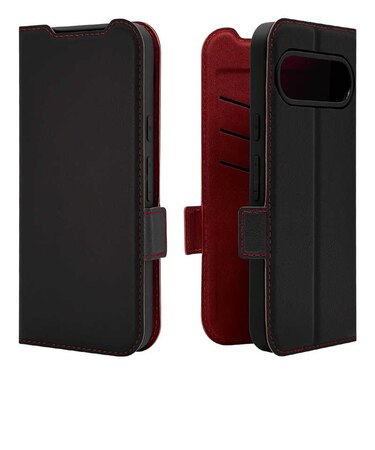 ラスタバナナ　Google Pixel 10/10 Pro 薄型手帳サイドマグネットケース ブラック×レッド 9131P10BSMBKR