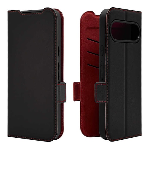 ラスタバナナ　Google Pixel 10/10 Pro 薄型手帳サイドマグネットケース ブラック×レッド 9131P10BSMBKR