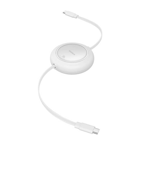 BASEUS　USB-C ⇔ USB-Cケーブル [充電 /転送 /リール～1.0m /PD100W /480Mbps] ムーンホワイト P1036450021100