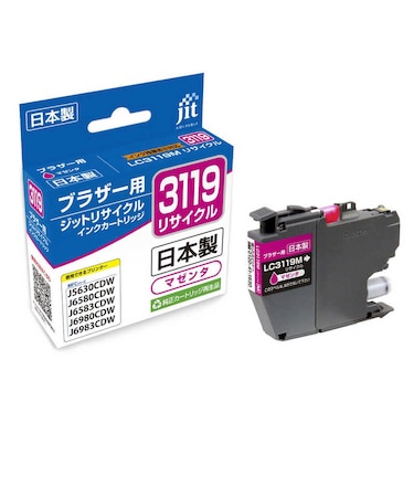 ジット　互換リサイクルインクカートリッジ ブラザー LC3119M マゼンタ JITB3119M