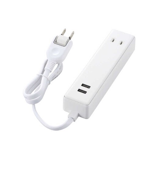 エレコム　USBタップ USBメス×2 AC×2 ケーブル60cm 2.4A MOTU092206WH