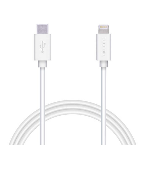 エレコム　USB C-Lightningケーブル スタンダード 1.0m ホワイト MPACL10XWH
