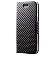 エレコム　iPhone SE 第3世代/第2世代/8/7専用 レザーケース/UltraSlim/薄型/磁石付き/カーボン調(ブラック) PMA22SPLFUCB