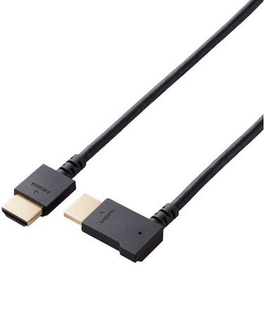 エレコム　ハイスピードHDMIケーブル 右向きL型 やわらかタイプ ［1m /HDMI⇔HDMI /スタンダードタイプ /イーサネット対応］ ブラック CACHD14EYR10BK