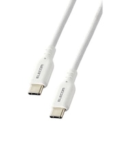 エレコム　タイプC ケーブル USB Type C to Type C 1m PD 60W対応 断線しにくい シリコン素材 ホワイト MPACCSSM10WH