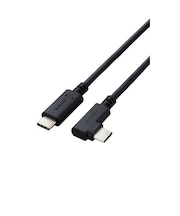 エレコム　USB2.0ケーブル/C-Cタイプ/認証品/USB Power Delivery対応/L字コネクタ/やわらか/1.0m/ブラック U2CCCLY10NBK