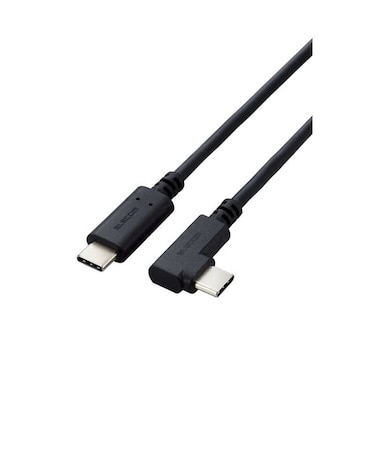 エレコム　USB2.0ケーブル/C-Cタイプ/認証品/USB Power Delivery対応/L字コネクタ/やわらか/1.0m/ブラック U2CCCLY10NBK