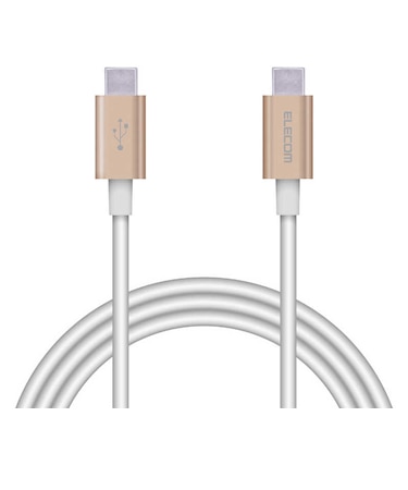 エレコム　タイプC ケーブル USB Type-C to Type-C 1m PD 60W 急速充電 断線しにくい スリム耐久ケーブル ゴールド MPAXCCPS10PNGD