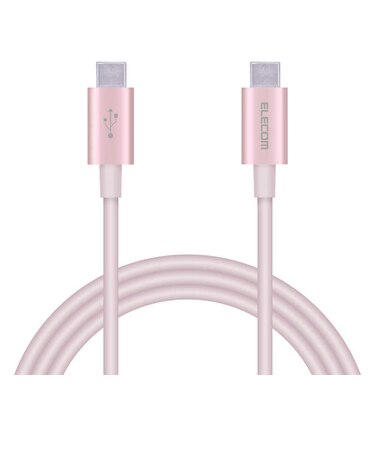 エレコム　タイプC ケーブル USB Type-C to Type-C 1m PD 60W 急速充電 断線しにくい スリム耐久ケーブル ピンク MPAXCCPS10PNPN