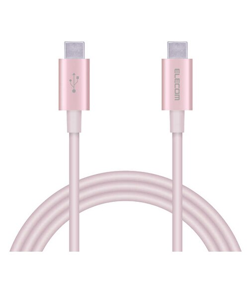 エレコム　タイプC ケーブル USB Type-C to Type-C 1m PD 60W 急速充電 断線しにくい スリム耐久ケーブル ピンク MPAXCCPS10PNPN
