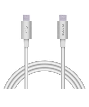 エレコム　タイプC ケーブル USB Type-C to Type-C 1m PD 60W 急速充電 断線しにくい スリム耐久ケーブル シルバー MPAXCCPS10PNSV