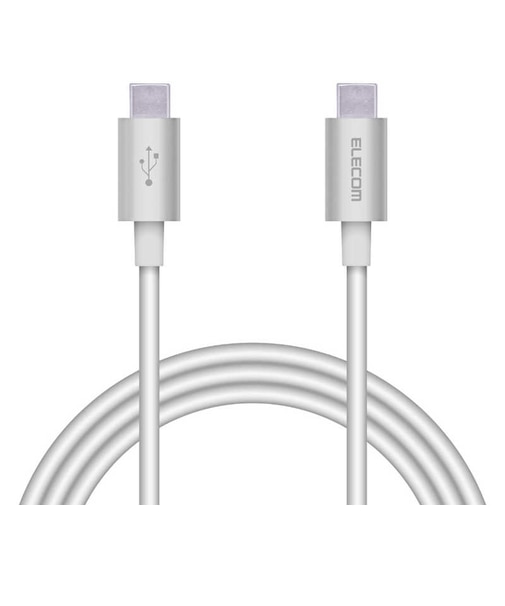 エレコム　タイプC ケーブル USB Type-C to Type-C 1m PD 60W 急速充電 断線しにくい スリム耐久ケーブル シルバー MPAXCCPS10PNSV