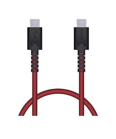 エレコム　タイプC ケーブル USB Type-C to Type-C 0.3m PD 60W 急速充電 断線に強い 高耐久 レッド MPAXCCS03PNRD