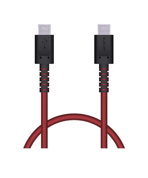 エレコム　タイプC ケーブル USB Type-C to Type-C 0.3m PD 60W 急速充電 断線に強い 高耐久 レッド MPAXCCS03PNRD