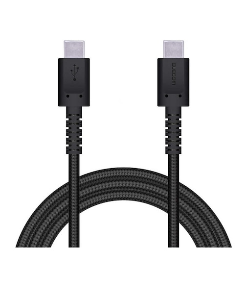 エレコム　タイプC ケーブル USB Type-C to Type-C 1.2m PD 60W 急速充電 断線に強い 高耐久 ブラック MPAXCCS12PNBK