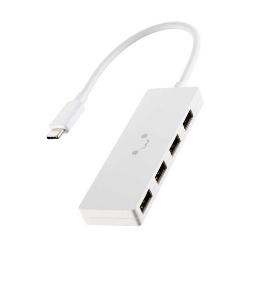 エレコム　USB Type-C ハブ USB2.0 USB-A ×4 バスパワー コンパクト 薄型 ケーブル長15cm しろちゃん(ホワイト×ブラック) U2HCH040XWF