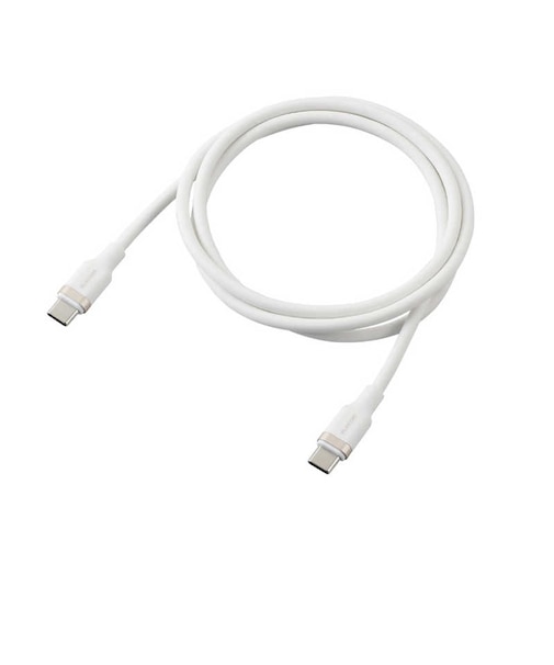 エレコム　USB Type-C ケーブル USB-C to USB-C 1m PD 100W 急速充電 シリコン素材 やわらかく絡みにくい ホワイト MPACC5PSSA10WH
