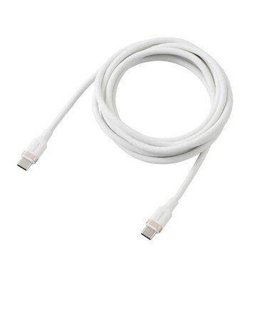 エレコム　USB Type-C ケーブル USB-C to USB-C 2m PD 100W 急速充電 シリコン素材 やわらかく絡みにくい ホワイト MPACC5PSSA20WH