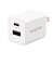 エレコム　充電器 USB Type-C 20W PD対応 2ポート USB-C USB-A コンセント iPhone iPad Android 各種対応 PSE適合 折りたたみ式プラグ ホワイト MPAAC12020XWH