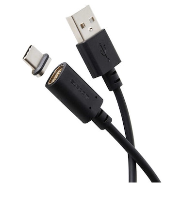 エレコム　マグネット 充電ケーブル USB-C USB-A 15W 着脱式コネクタ ブレーカー内蔵 2m ブラック MPAACMA20BK