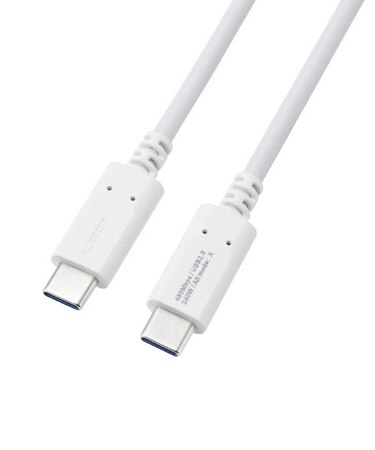 エレコム　240W PD EPR USB Type-C ケーブル 1.5m eMarker 480Mbps ホワイト MPACCPE15WH