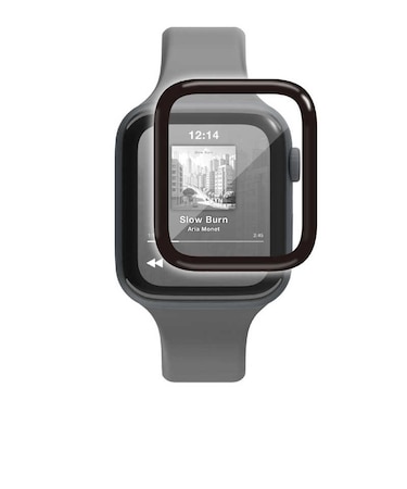 エレコム　アップルウォッチ ガラス フィルム ( Apple Watch SE 第3 / 2世代 / Series 6 / 5 ［ 44mm ］ 対応 ) 高透明 フレーム付 指紋防止 気泡防止 ブラック AW25DFLGFRBK