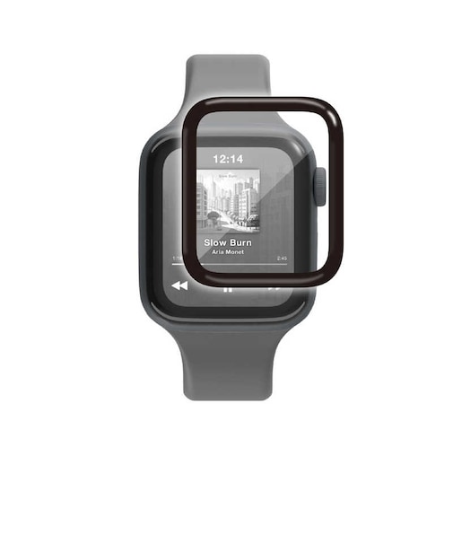 エレコム　アップルウォッチ ガラス フィルム ( Apple Watch SE 第3 / 2世代 / Series 6 / 5 ［ 40mm ］ 対応 ) 高透明 フレーム付 指紋防止 気泡防止 ブラック AW25EFLGFRBK