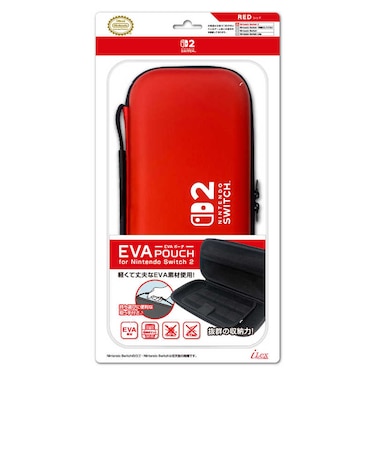 アイレックス EVAポーチ for Nintendo Switch2 レッド ILX2S389<br>★こちらの商品は人気商品のため、色違い・仕様違い等含め「一家族1台限り」でのご協力をお願いしております。