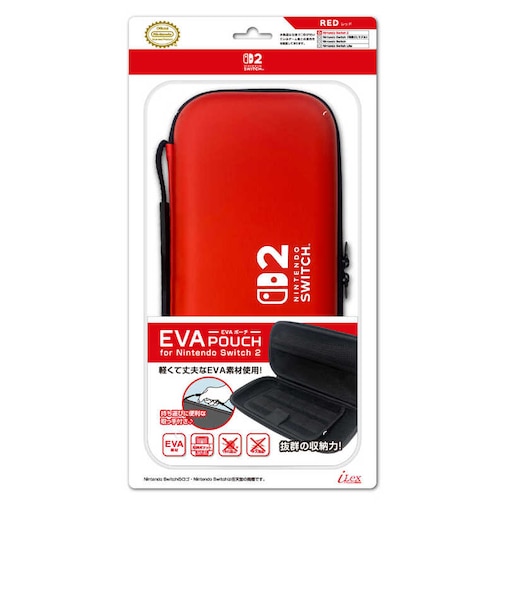 アイレックス EVAポーチ for Nintendo Switch2 レッド ILX2S389<br>★こちらの商品は人気商品のため、色違い・仕様違い等含め「一家族1台限り」でのご協力をお願いしております。