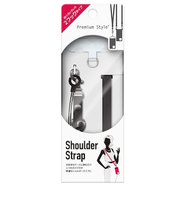 PGA　ストラップホルダー付 ショルダーストラップ 2フックタイプ ブラック Premium Style ブラック  PGSDSTW01BK