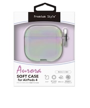 PGA AirPods 第4世代用 ソフトケース Premium Style オーロラ PG-AP4TP2AR