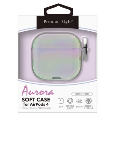 PGA　AirPods 第4世代用 ソフトケース Premium Style オーロラ PG-AP4TP2AR