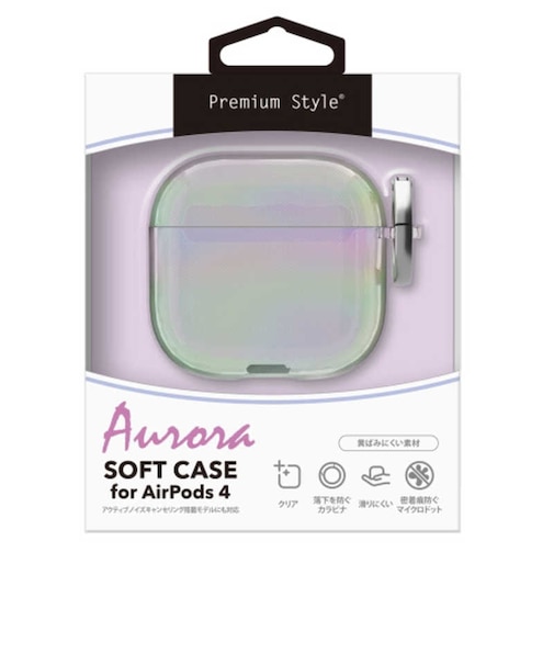 PGA　AirPods 第4世代用 ソフトケース Premium Style オーロラ PG-AP4TP2AR