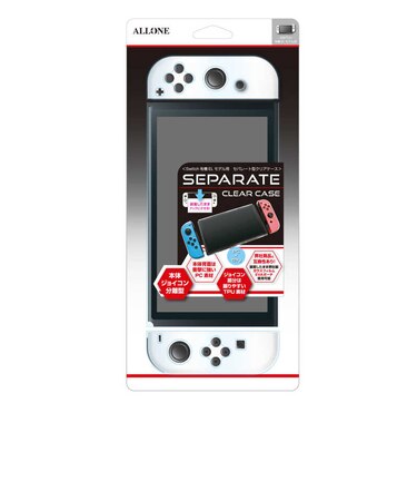 アローン　Switch 有機EL用セパレート型クリアケース ALGNSESCC<br>★こちらの商品は人気商品のため、色違い・仕様違い等含め「一家族１台限り」でのご協力をお願いしております。