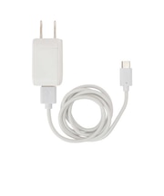 クオリティトラストジャパン 2.4A USB2ポートスリムACアダプタ USBType-Cケーブル付 ホワイト QTC024WH