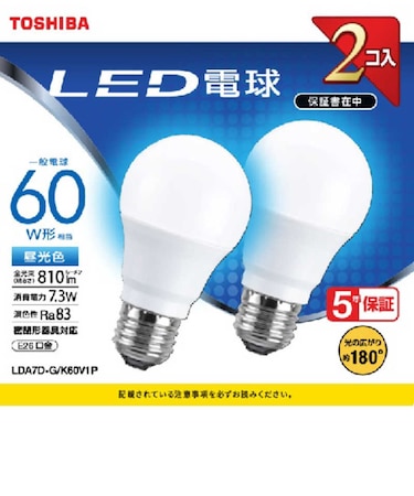 東芝　LED電球 [E26/昼光色] LDA7DGK60V1P