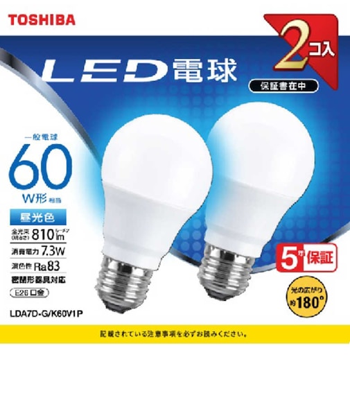 東芝　LED電球 [E26/昼光色] LDA7DGK60V1P