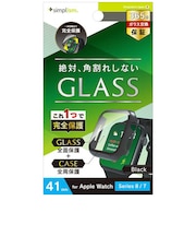トリニティ Apple Watch 41mm / Series 8 / 7 高透明 ガラス一体型PCケース ブラック TRAW2241GLPCCCBK