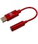 HASHTAG　イヤホン端子 変換アダプター 3.5mmジャック - USB TypeC端子（12cm）レッド HTAAOCH2RD